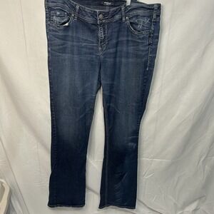 Silver Jeans Co Slim Boot Jeans Womens 32x31 Dark Wash Stretch Mid Rise Denim